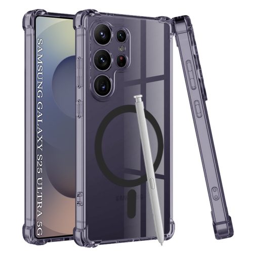 Techsuit - Schockproof Átlátszó Szilikon Magsafe tok - Samsung Galaxy S25 Ultra - Átlátszó fekete