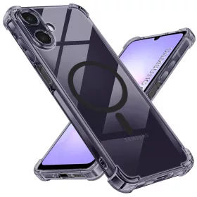   Techsuit - Schockproof Átlátszó Szilikon Magsafe tok - Samsung Galaxy A07 4G - Átlátszó fekete