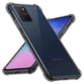  Techsuit - Shockproof Átlátszó Ütésálló Szilikon tok - Samsung Galaxy S10 Lite - Átlátszó fekete