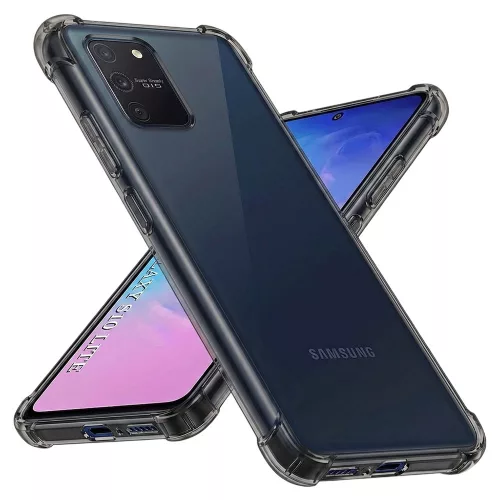 Techsuit - Shockproof Átlátszó Ütésálló Szilikon tok - Samsung Galaxy S10 Lite - Átlátszó fekete