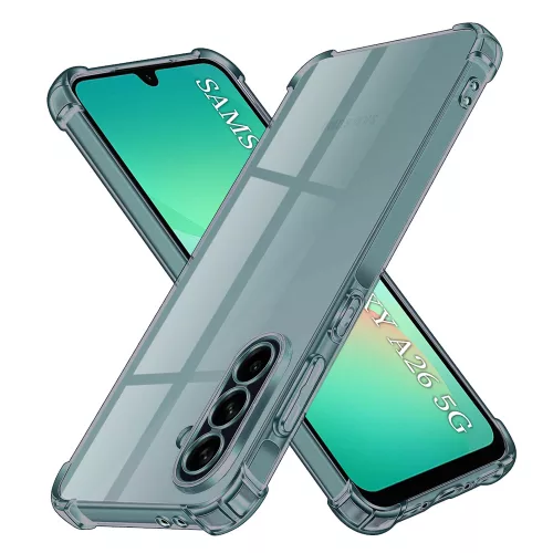 Techsuit - Shockproof Átlátszó Ütésálló Szilikon tok - Samsung Galaxy A26 5G - Átlátszó fekete
