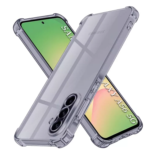 Techsuit - Shockproof Átlátszó Ütésálló Szilikon tok - Samsung Galaxy A56 5G - Átlátszó fekete
