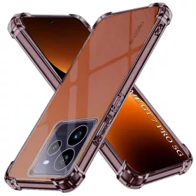   Techsuit - Shockproof Átlátszó Ütésálló Szilikon tok - Realme GT 7 Pro - Átlátszó fekete