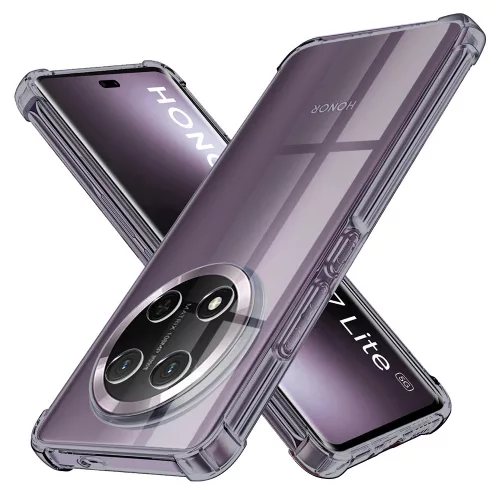 Techsuit - Shockproof Átlátszó Ütésálló Szilikon tok - Honor Magic7 Lite / X9c - Átlátszó fekete
