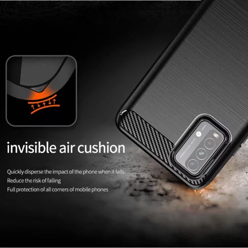 Techsuit - Carbon szilikon tok - Xiaomi Redmi 9T / Redmi 9 Power - Fekete