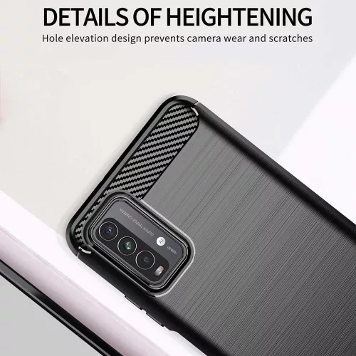 Techsuit - Carbon szilikon tok - Xiaomi Redmi 9T / Redmi 9 Power - Fekete