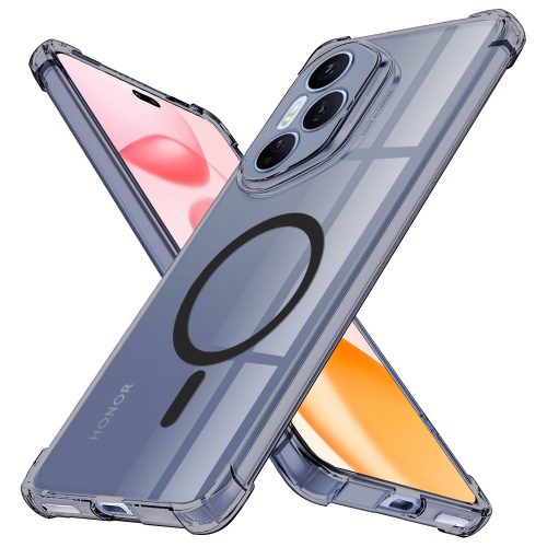 Techsuit - Schockproof Átlátszó Szilikon Magsafe tok - Honor 400 Pro - Átlátszó fekete