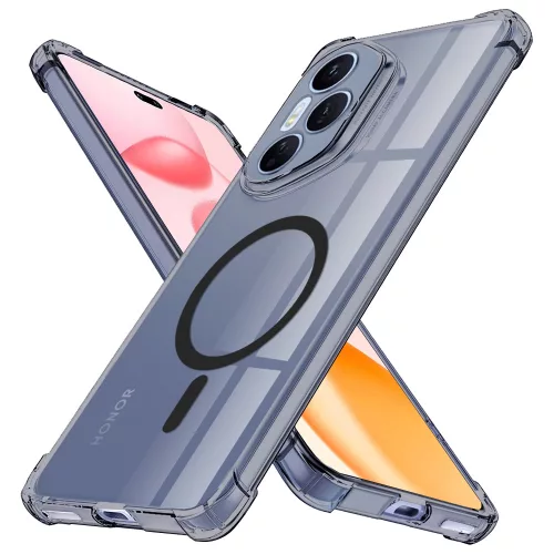 Techsuit - Schockproof Átlátszó Szilikon Magsafe tok - Honor 400 Pro - Átlátszó fekete