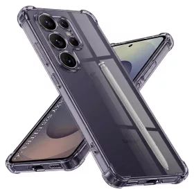   Techsuit - Shockproof Átlátszó Ütésálló Szilikon tok - Samsung Galaxy S25 Ultra - Átlátszó fekete