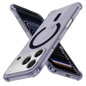   Techsuit - Shockproof Átlátszó Szilikon Magsafe tok - iPhone 17 Pro - Átlátszó fekete