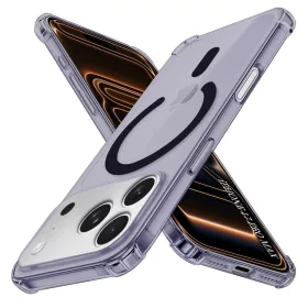   Techsuit - Schockproof Átlátszó Szilikon Magsafe tok - iPhone 17 Pro Max - Átlátszó fekete