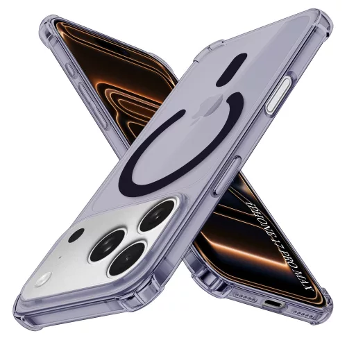 Techsuit - Schockproof Átlátszó Szilikon Magsafe tok - iPhone 17 Pro Max - Átlátszó fekete