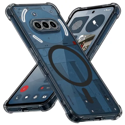 Techsuit - Schockproof Átlátszó Szilikon Magsafe tok - Nothing Phone (3a) - Átlátszó fekete