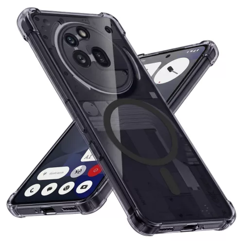 Techsuit - Schockproof Átlátszó Szilikon Magsafe tok - Nothing Phone (3a) Pro - Átlátszó fekete