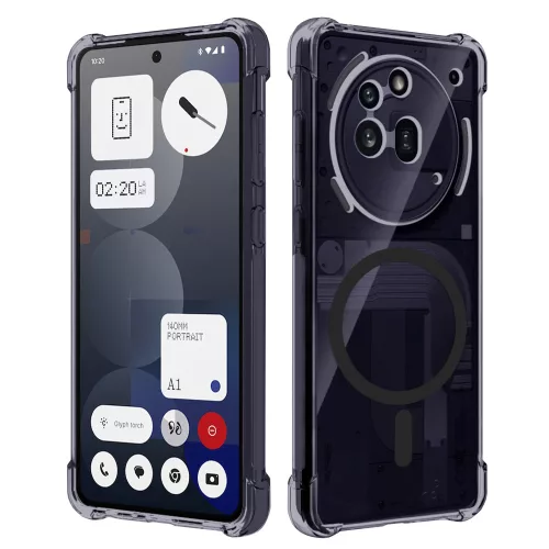 Techsuit - Schockproof Átlátszó Szilikon Magsafe tok - Nothing Phone (3a) Pro - Átlátszó fekete