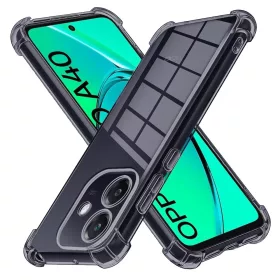   Techsuit - Shockproof Átlátszó Ütésálló Szilikon tok - Oppo A40 4G - Átlátszó fekete