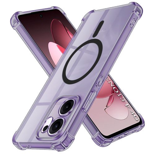 Techsuit - Schockproof Átlátszó Szilikon Magsafe tok - Oppo Reno13 F 4G / Reno13 F 5G / Reno13 FS 5G - Átlátszó fekete