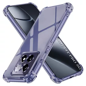   Techsuit - Shockproof Átlátszó Ütésálló Szilikon tok - Xiaomi 14T Pro - Átlátszó fekete
