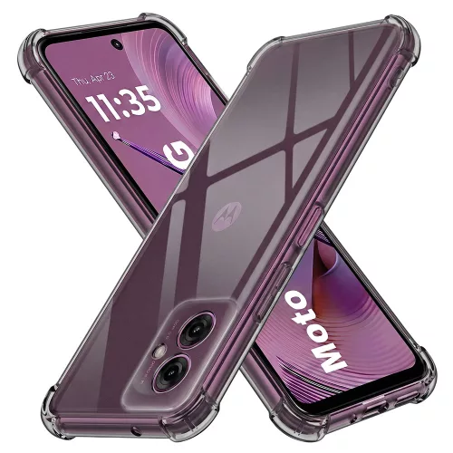 Techsuit - Shockproof Átlátszó Ütésálló Szilikon tok - Motorola Moto G55 - Átlátszó fekete