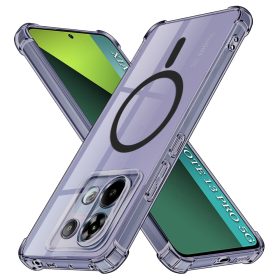   Techsuit - Schockproof Átlátszó Szilikon Magsafe tok - Xiaomi Redmi Note 13 Pro 5G / Poco X6 - Átlátszó fekete