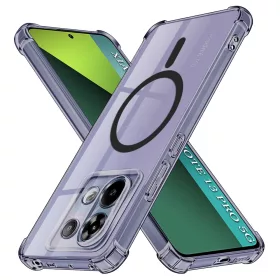   Techsuit - Schockproof Átlátszó Szilikon Magsafe tok - Xiaomi Redmi Note 13 Pro 5G / Poco X6 - Átlátszó fekete