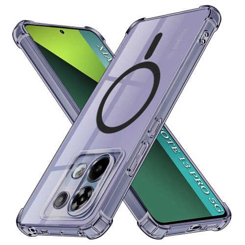 Techsuit - Schockproof Átlátszó Szilikon Magsafe tok - Xiaomi Redmi Note 13 Pro 5G / Poco X6 - Átlátszó fekete
