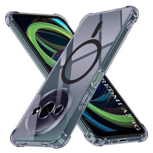Techsuit - Schockproof Átlátszó Szilikon Magsafe tok - Xiaomi Redmi A3 / Redmi A3x - Átlátszó fekete