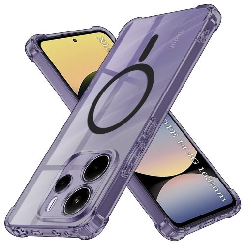 Techsuit - Schockproof Átlátszó Szilikon Magsafe tok - Xiaomi Redmi Note 14 4G (Standard) - Átlátszó fekete