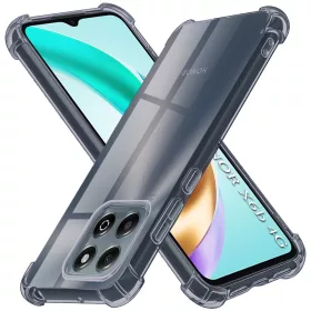   Techsuit - Shockproof Átlátszó Ütésálló Szilikon tok - Honor X6b - Átlátszó fekete