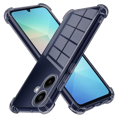 Techsuit - Shockproof Átlátszó Ütésálló Szilikon tok - Samsung Galaxy A06 - Átlátszó fekete