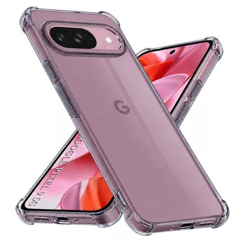 Techsuit - Shockproof Átlátszó Ütésálló Szilikon tok - Google Pixel 9 - Átlátszó fekete