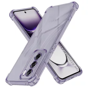   Techsuit - Shockproof Átlátszó Ütésálló Szilikon tok - Oppo Reno12 - Átlátszó fekete