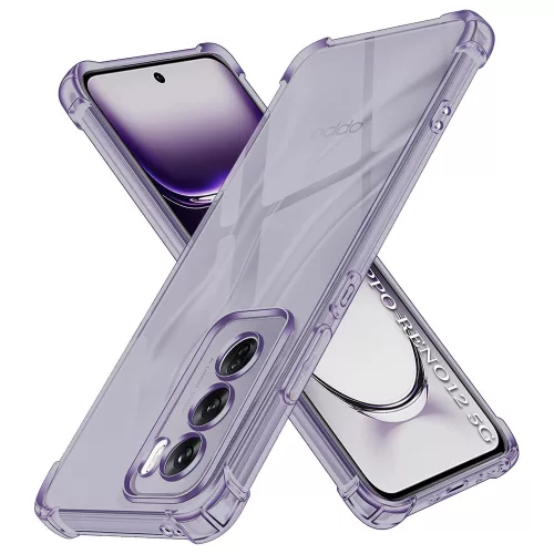 Techsuit - Shockproof Átlátszó Ütésálló Szilikon tok - Oppo Reno12 - Átlátszó fekete