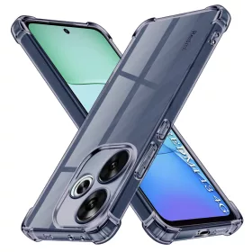   Techsuit - Shockproof Átlátszó Ütésálló Szilikon tok - Xiaomi Redmi 13 / Poco M6 4G - Átlátszó fekete