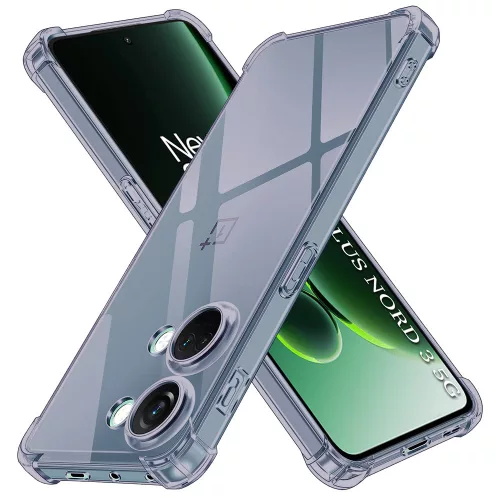 Techsuit - Shockproof Átlátszó Ütésálló Szilikon tok - OnePlus Nord 3 - Átlátszó fekete