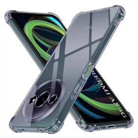   Techsuit - Shockproof Átlátszó Ütésálló Szilikon tok - Xiaomi Redmi A3 / Redmi A3x - Átlátszó fekete