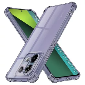   Techsuit - Shockproof Átlátszó Ütésálló Szilikon tok - Xiaomi Redmi Note 13 Pro 5G / Poco X6 - Átlátszó fekete