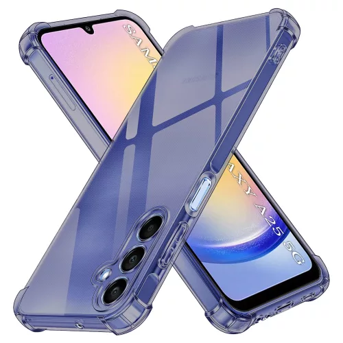 Techsuit - Shockproof Átlátszó Ütésálló Szilikon tok - Samsung Galaxy A25 5G - Átlátszó fekete