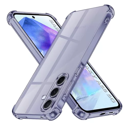 Techsuit - Shockproof Átlátszó Ütésálló Szilikon tok - Samsung Galaxy A55 5G - Átlátszó fekete
