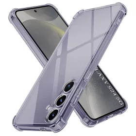   Techsuit - Shockproof Átlátszó Ütésálló Szilikon tok - Samsung Galaxy S24 - Átlátszó fekete