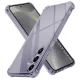 Techsuit - Shockproof Átlátszó Ütésálló Szilikon tok - Samsung Galaxy S24 - Átlátszó fekete