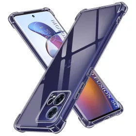   Techsuit - Shockproof Átlátszó Ütésálló Szilikon tok - Motorola Edge 30 Fusion - Átlátszó fekete
