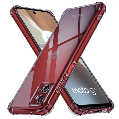 Techsuit - Shockproof Átlátszó Ütésálló Szilikon tok - Motorola Moto G32 - Átlátszó fekete