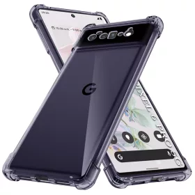   Techsuit - Shockproof Átlátszó Ütésálló Szilikon tok - Google Pixel 6 Pro - Átlátszó fekete