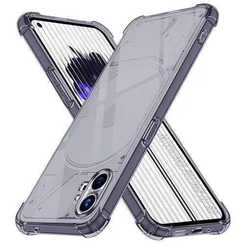 Techsuit - Shockproof Átlátszó Ütésálló Szilikon tok - Nothing Phone (1) - Átlátszó fekete
