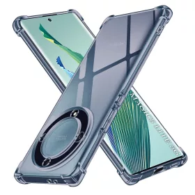   Techsuit - Shockproof Átlátszó Ütésálló Szilikon tok - Honor Magic5 Lite - Átlátszó fekete