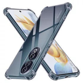   Techsuit - Shockproof Átlátszó Ütésálló Szilikon tok - Honor 90 - Átlátszó fekete