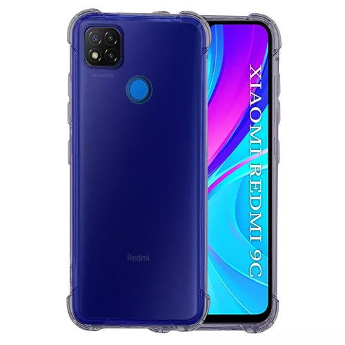 Techsuit - Shockproof Átlátszó Ütésálló Szilikon tok - Xiaomi Redmi 9C / Redmi 9C NFC - Átlátszó fekete