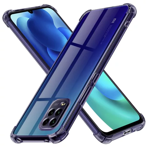 Techsuit - Shockproof Átlátszó Ütésálló Szilikon tok - Xiaomi Mi 10 Lite - Átlátszó fekete