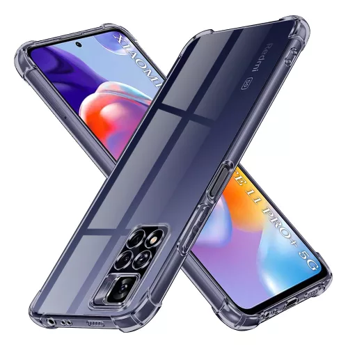 Techsuit - Shockproof Átlátszó Ütésálló Szilikon tok - Xiaomi Redmi Note 11 Pro+ 5G - Átlátszó fekete